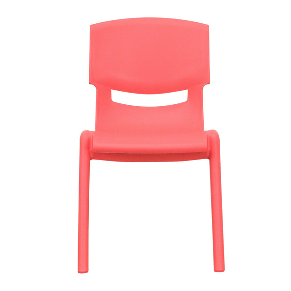 Red |#| 4 Pack Red Plastic Stack School Chair with 12inch Seat Height - Kids Chair