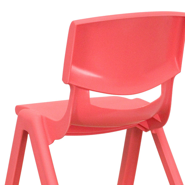 Red |#| 4 Pack Red Plastic Stack School Chair with 12inch Seat Height - Kids Chair