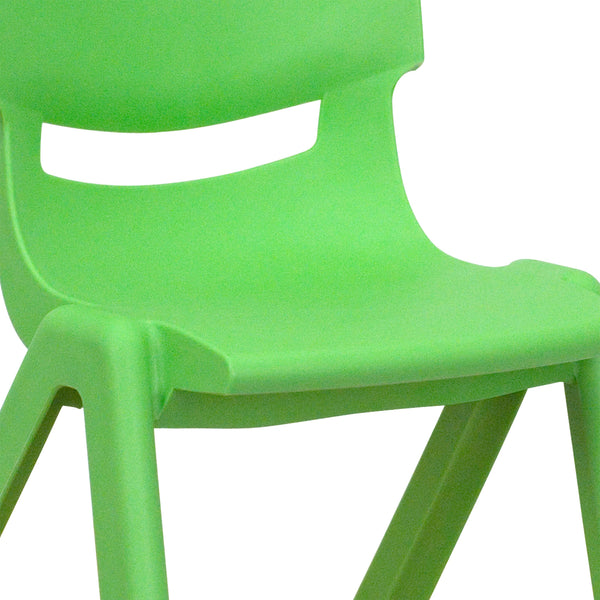 Green |#| 4 Pack Green Plastic Stack School Chair with 12inch Seat Height - Kids Chair