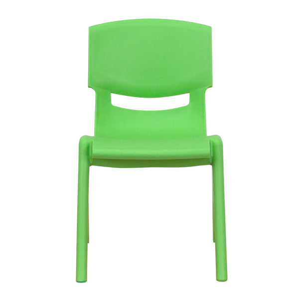 Green |#| 4 Pack Green Plastic Stack School Chair with 12inch Seat Height - Kids Chair