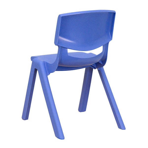 Blue |#| 4 Pack Blue Plastic Stack School Chair with 12inch Seat Height - Kids Chair