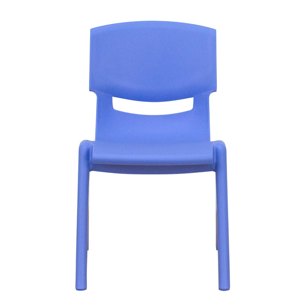 Blue |#| 4 Pack Blue Plastic Stack School Chair with 12inch Seat Height - Kids Chair