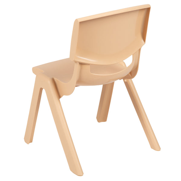 Natural |#| 4 Pack Natural Plastic Stack School Chair with 12inch Seat Height - Kids Chair