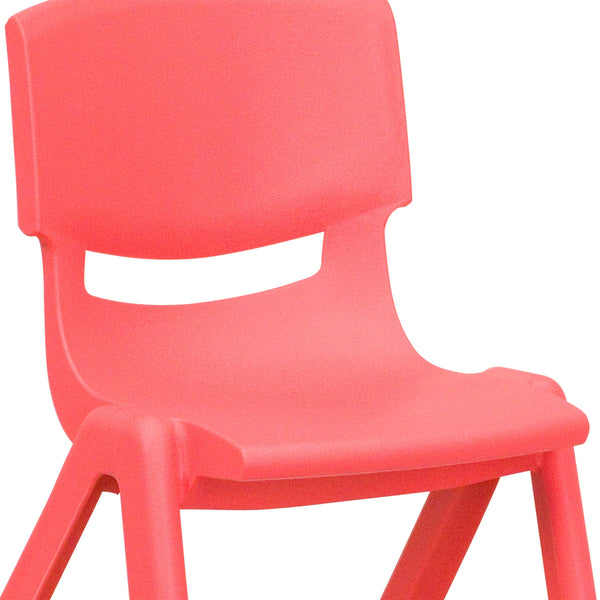 Red |#| 4 Pack Red Plastic Stack School Chair with 12inch Seat Height - Kids Chair