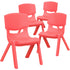 4 Pack Plastic Stackable School Chairs with 10.5" Seat Height