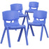 4 Pack Plastic Stackable School Chairs with 13.25" Seat Height