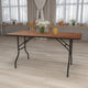 5-Foot Rectangular Wood Folding Banquet Table with Clear Coated Finished Top