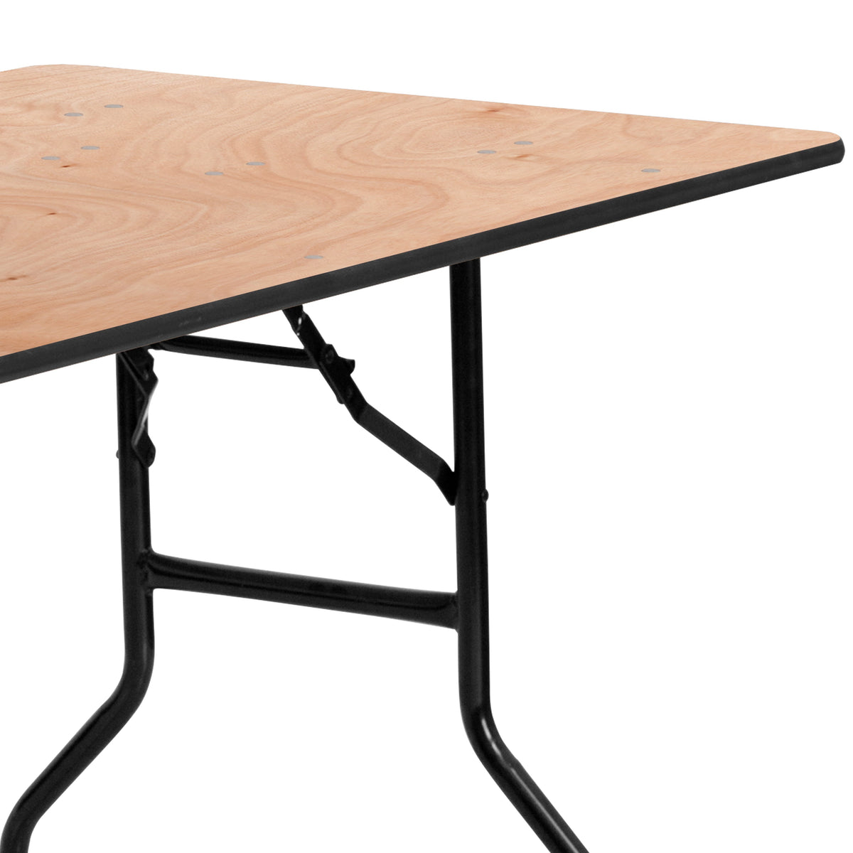 5-Foot Rectangular Wood Folding Banquet Table with Clear Coated Finished Top