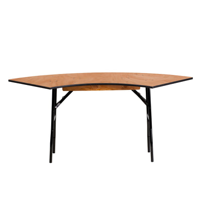 5.5 ft. x 2 ft. Serpentine Wood Folding Banquet Table - View 1