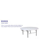 5.89-Foot Round Bi-Fold Granite White Plastic Banquet Folding Table with Handle