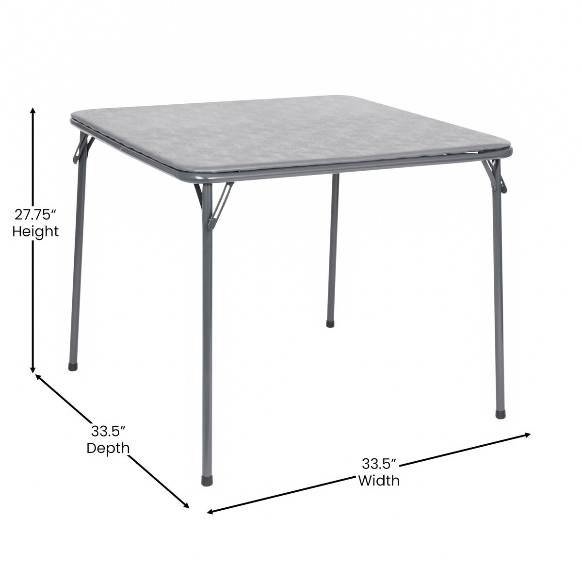 Gray |#| 5 Piece Gray Folding Card Table and Chair Set with Upholstered Table Top