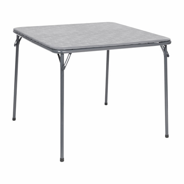 Gray |#| 5 Piece Gray Folding Card Table and Chair Set with Upholstered Table Top