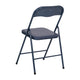 Navy |#| 5 Piece Navy Folding Card Table and Chair Set with Upholstered Table Top