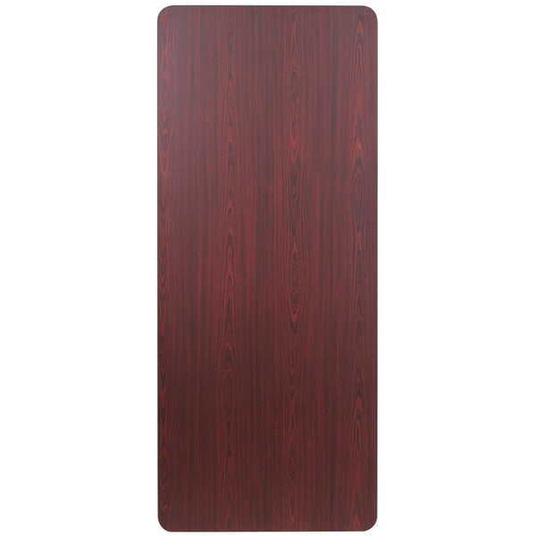 6-Foot High Pressure Mahogany Laminate Folding Banquet & Catering Table