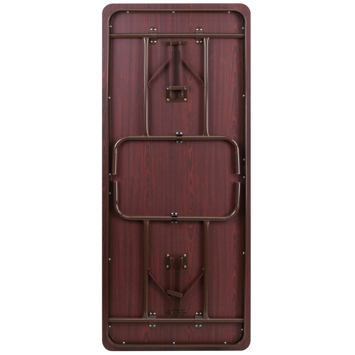 6-Foot High Pressure Mahogany Laminate Folding Banquet & Catering Table