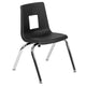 Oak |#| 60inch Circle Wave Activity Table Set with 14inch Student Stack Chairs, Oak/Black