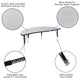 Grey |#| 60inch Circle Wave Activity Table Set with 14inch Student Stack Chairs, Grey/Black