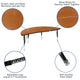 Oak |#| 60inch Circle Wave Activity Table Set with 14inch Student Stack Chairs, Oak/Black