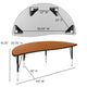 Oak |#| 60inch Circle Wave Activity Table Set with 14inch Student Stack Chairs, Oak/Black