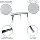 Grey |#| 60inch Circle Wave Activity Table Set with 16inch Student Stack Chairs, Grey/Black