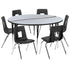 60" Circle Wave Flexible Laminate Activity Table Set with 16" Student Stack Chairs