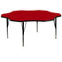 60'' Flower Thermal Laminate Activity Table - Height Adjustable Short Legs