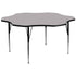 60'' Flower Thermal Laminate Activity Table - Standard Height Adjustable Legs