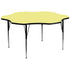 60'' Flower Thermal Laminate Activity Table - Standard Height Adjustable Legs