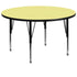 60'' Round Thermal Laminate Activity Table - Height Adjustable Short Legs