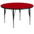 60'' Round Thermal Laminate Activity Table - Height Adjustable Short Legs