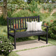 Black |#| Commercial Indoor/Outdoor 2-Person Patio Acacia Wood Bench Loveseat in Black