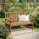 Brown |#| Commercial Indoor/Outdoor 2-Person Patio Acacia Wood Bench Loveseat in Brown