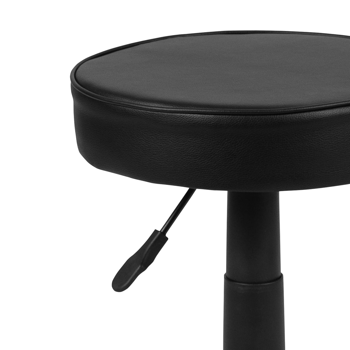 Black Adjustable Doctors Stool on Wheels with Ergonomic Molded Seat