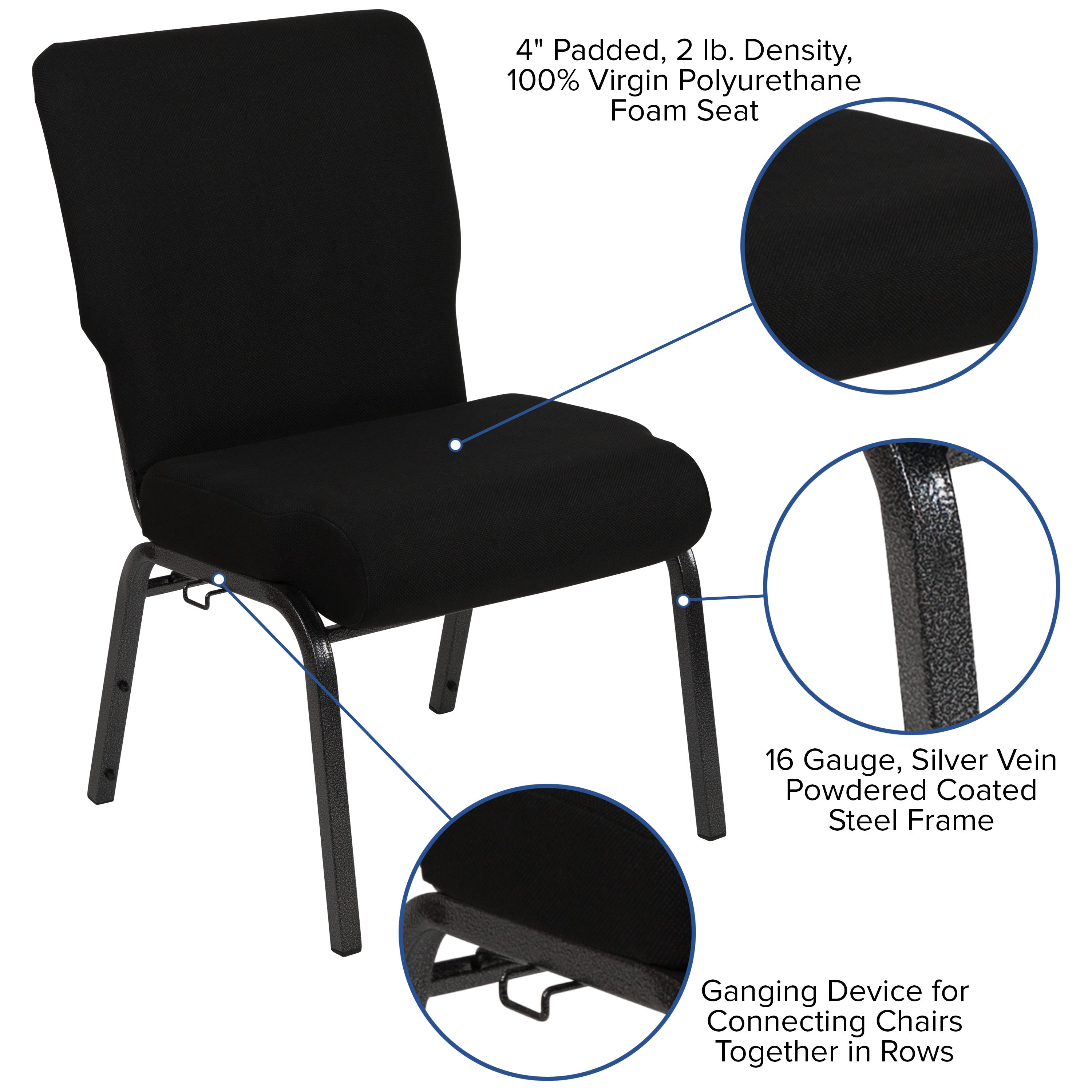 Padded best sale church chairs