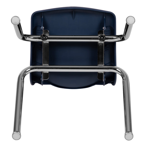 Navy |#| Navy Student Stack Chair 14inchH Seat - School Classroom Chair for K-2