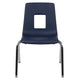 Navy |#| Navy Student Stack Chair 16inchH Seat - School Classroom Chair for 3rd-7th Grade