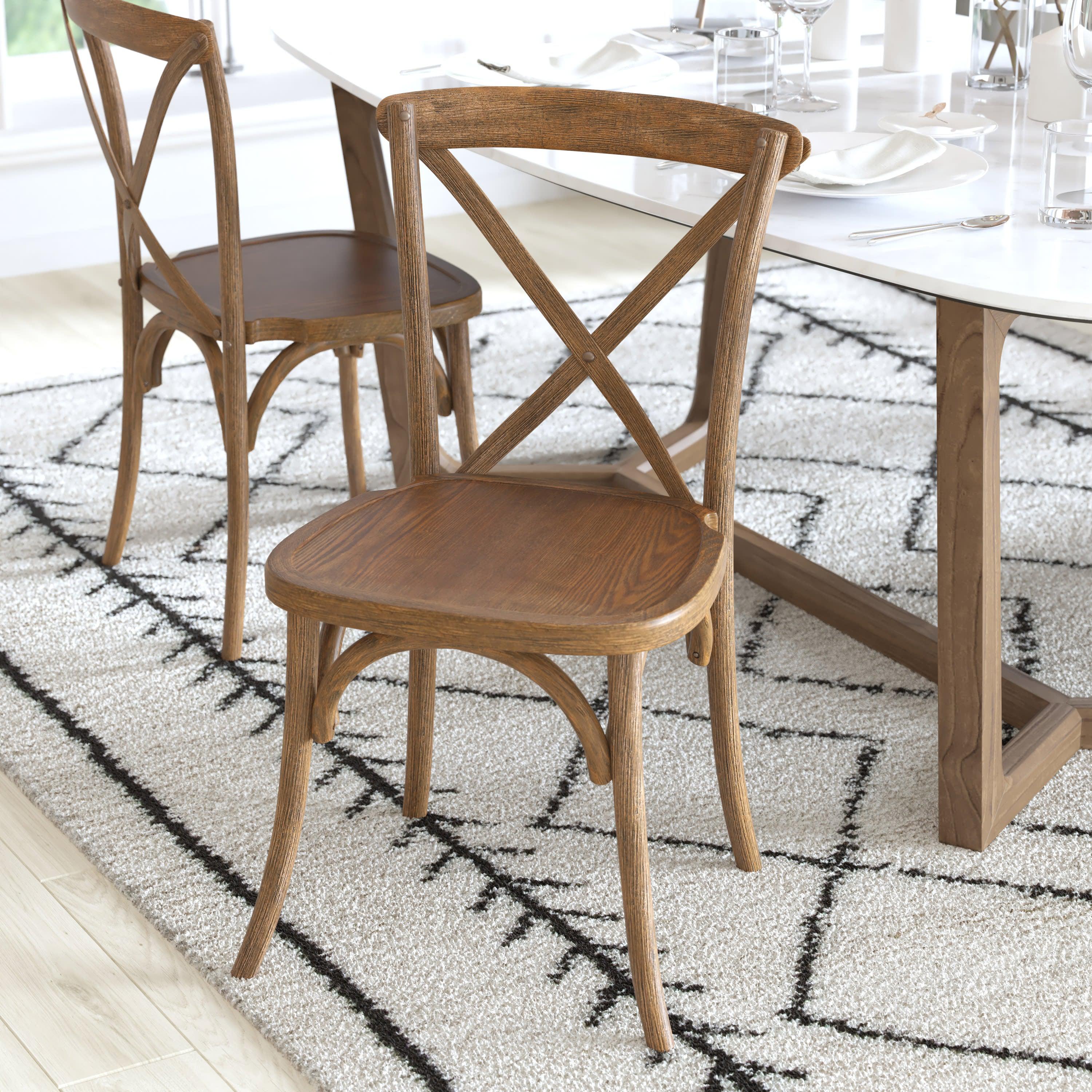 Cross back dining chairs and table best sale