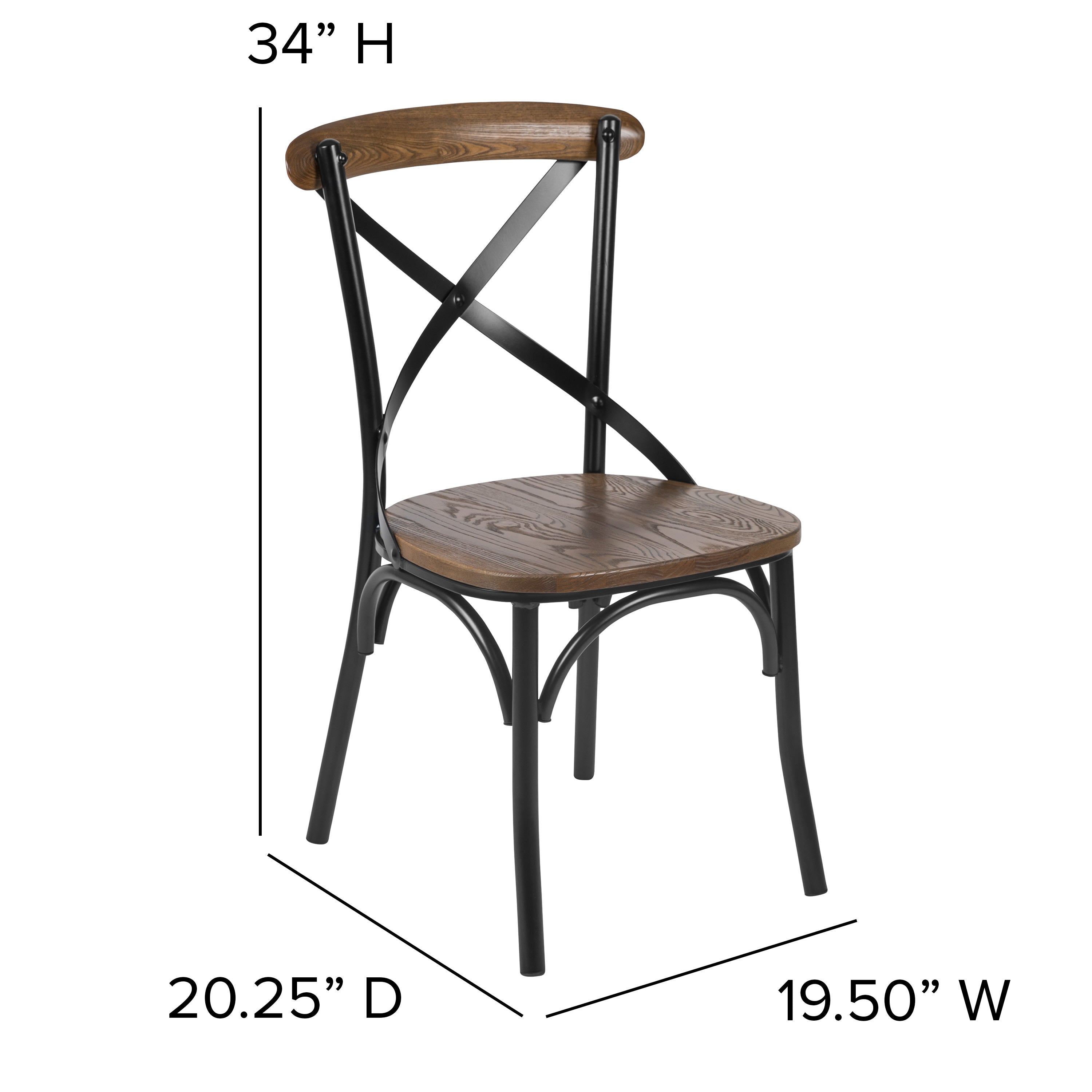 X-Back Chair w/ Metal Bracing ADVG-XBACK-METAL- – Church Chairs 4 Less
