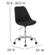Black |#| Mid-Back Black Fabric Task Office Chair with Pneumatic Lift and Chrome Base