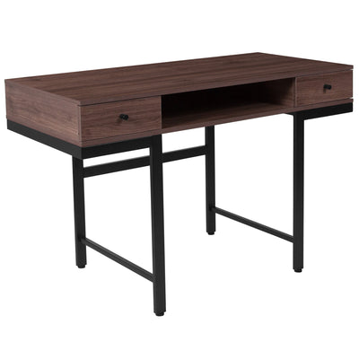 Bartlett Desk with Drawers and Black Metal Legs