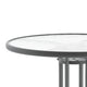 Clear/Silver |#| 31.5inch Round Tempered Glass Metal Table with Smooth Ripple Design Top