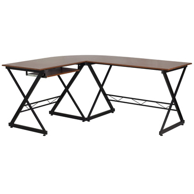 BlackArc 9inety Degree L-Shaped Gaming Desk Laminate Top - Powder Coated Frame-Pull Out Keyboard - View 1