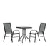 Brazos 3 Piece Outdoor Patio Dining Set - Tempered Glass Patio Table, 2 Flex Comfort Stack Chairs