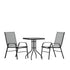 Brazos 3 Piece Outdoor Patio Dining Set - Tempered Glass Patio Table, 2 Flex Comfort Stack Chairs