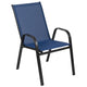 Navy |#| Navy Outdoor Stack Chair with Flex Comfort Material - Patio Stack Chair