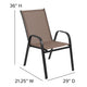 Brown |#| Brown Outdoor Stack Chair with Flex Comfort Material - Patio Stack Chair