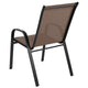 Brown |#| Brown Outdoor Stack Chair with Flex Comfort Material - Patio Stack Chair