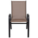 Brown |#| Brown Outdoor Stack Chair with Flex Comfort Material - Patio Stack Chair