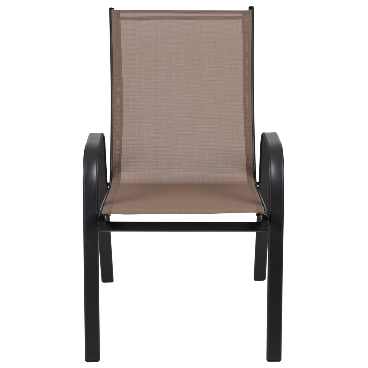 Brown |#| Brown Outdoor Stack Chair with Flex Comfort Material - Patio Stack Chair