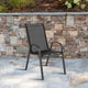 Black |#| Black Outdoor Stack Chair with Flex Comfort Material - Patio Stack Chair